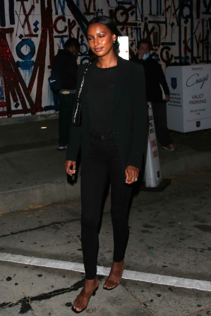 Jasmine Tookes in a Black Outfit
