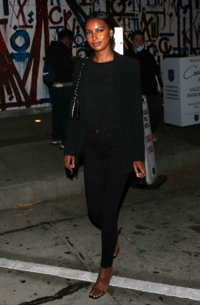 Jasmine Tookes in a Black Outfit