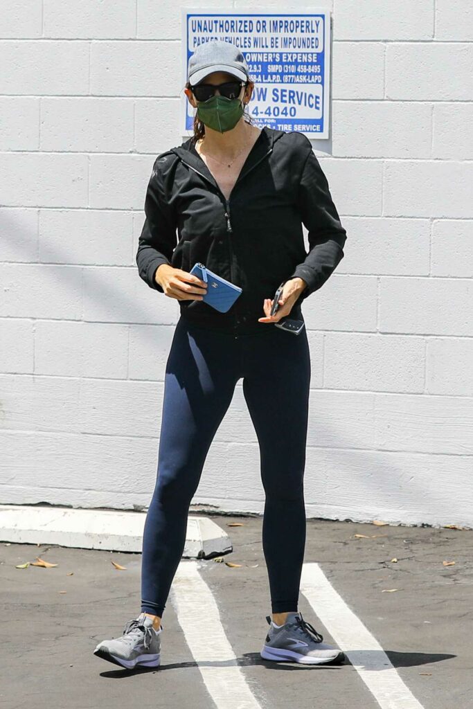 Jennifer Garner in a Black Track Jacket