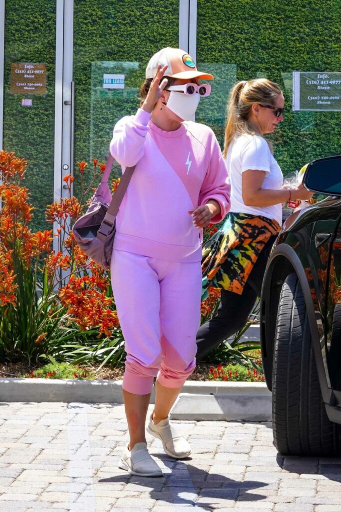 Lady Gaga in a Pink Sweatsuit