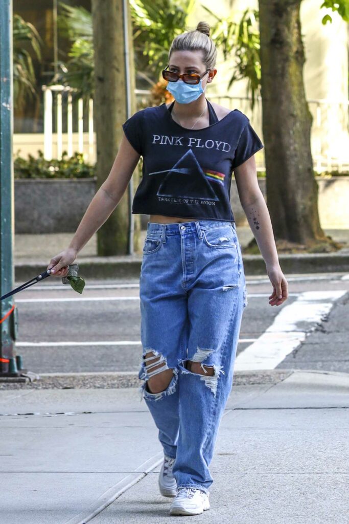 Lili Reinhart in a Blue Ripped Jeans