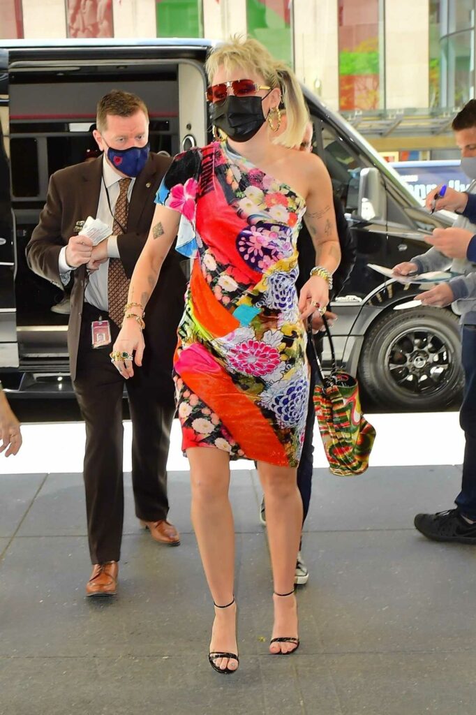 Miley Cyrus in a Floral Dress