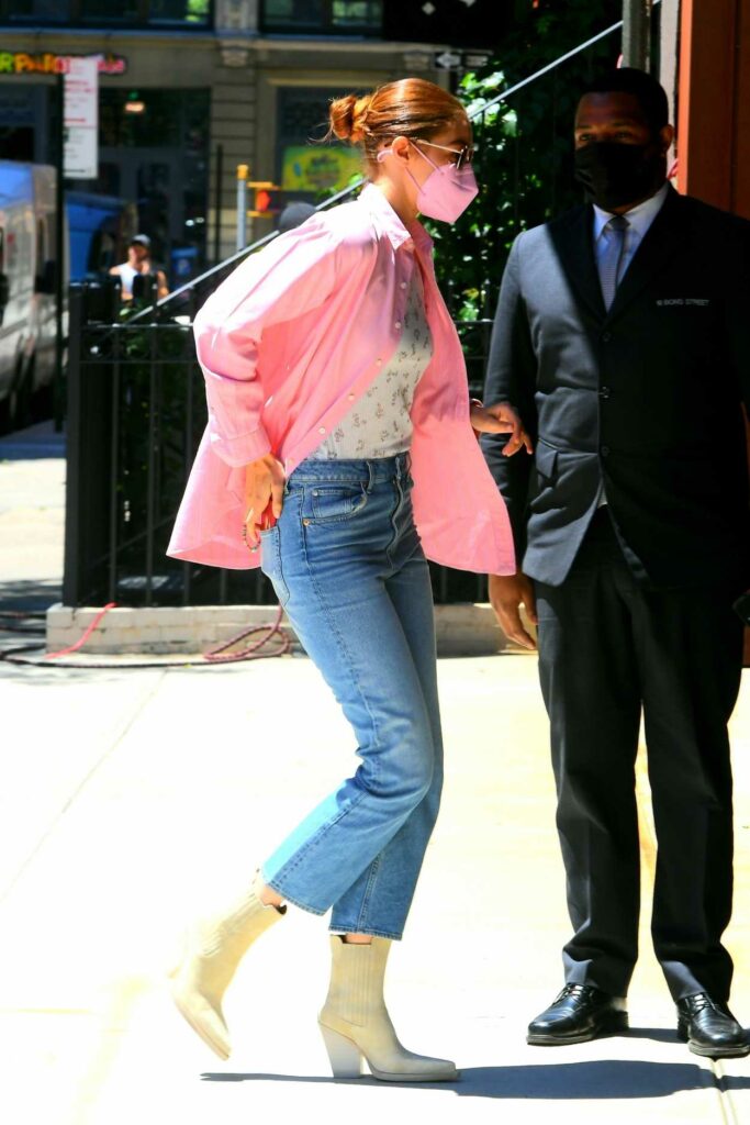 Gigi Hadid in a Pink Shirt