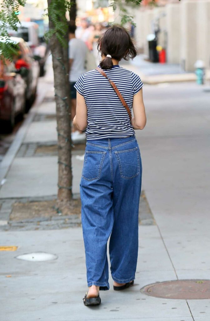 Katie Holmes in a Striped Tee