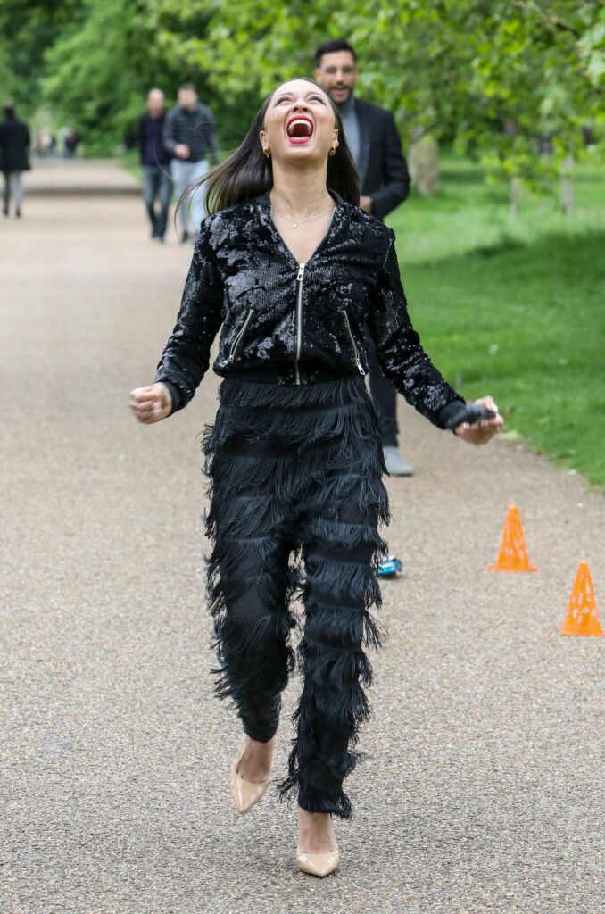 Katya Jones in a Black Outfit