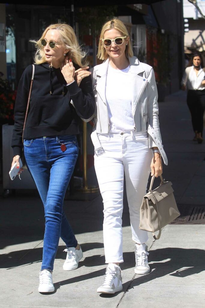 Kelly Rutherford in a White Jacket