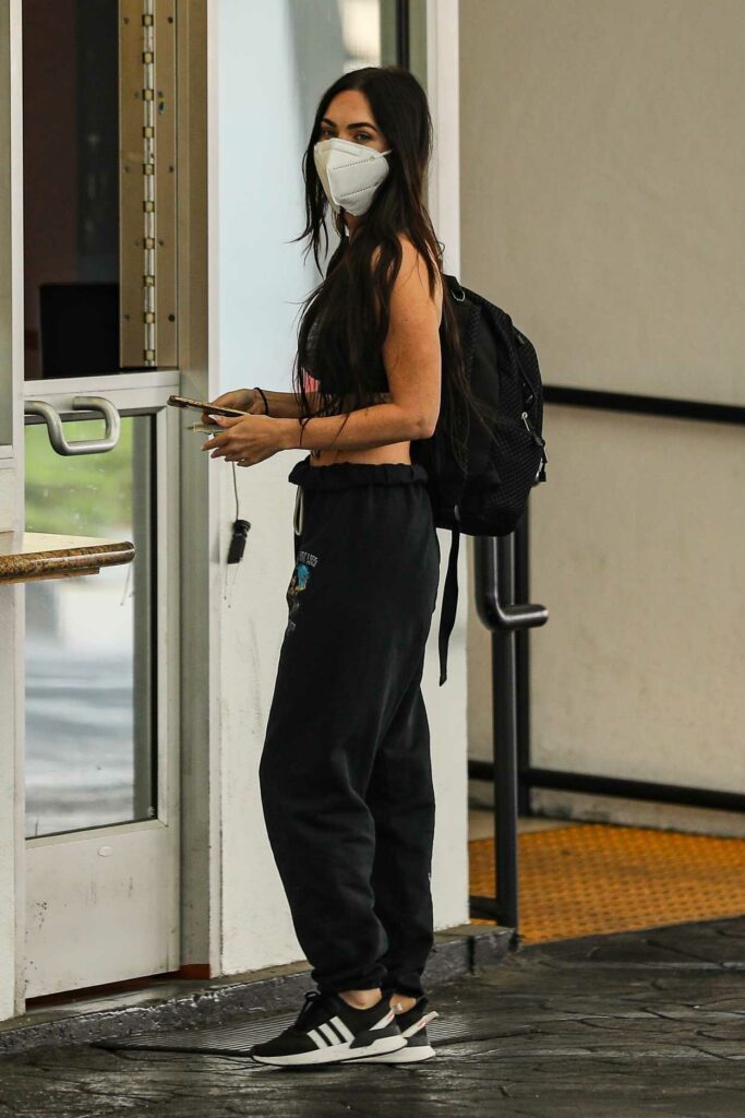 Megan Fox in a Black Sweatpants