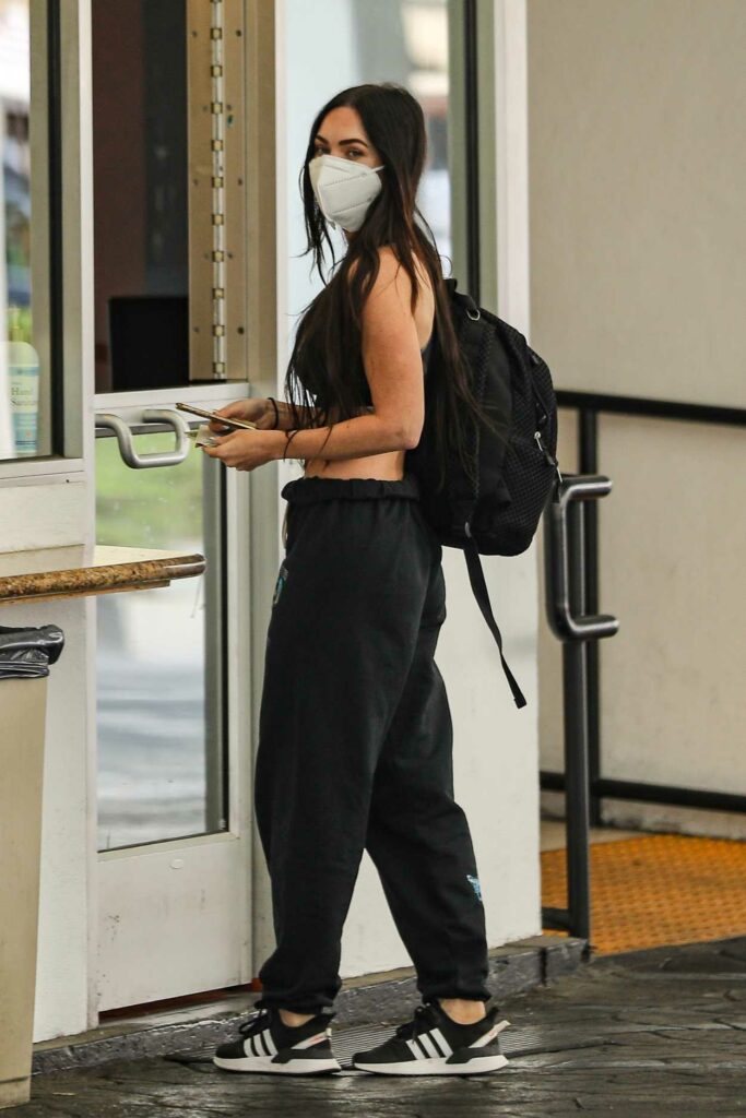 Megan Fox in a Black Sweatpants