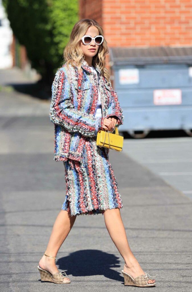 Rita Ora in a Colorful Outfit