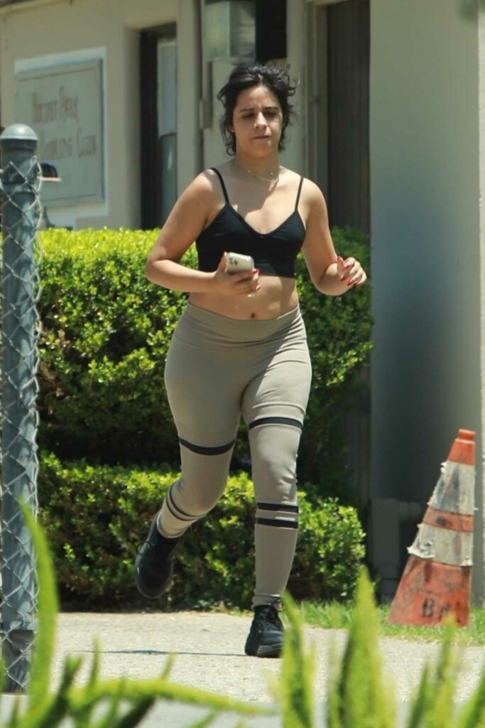 Camila Cabello in a Black Sports Bra