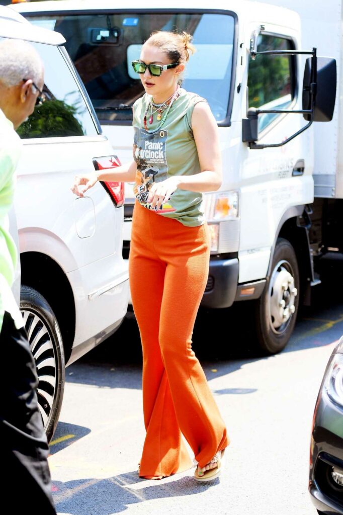 Gigi Hadid in an Orange Pants