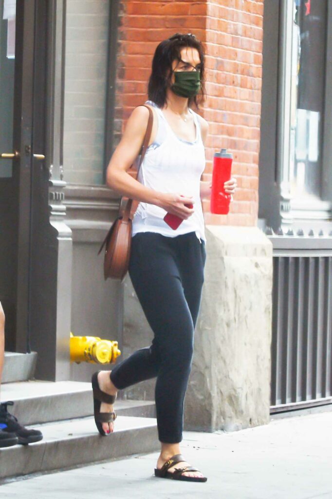 Katie Holmes in a White Tank Top
