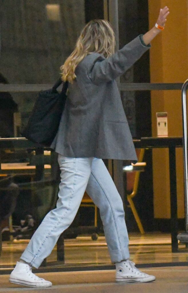 Maia Mitchell in a Grey Blazer