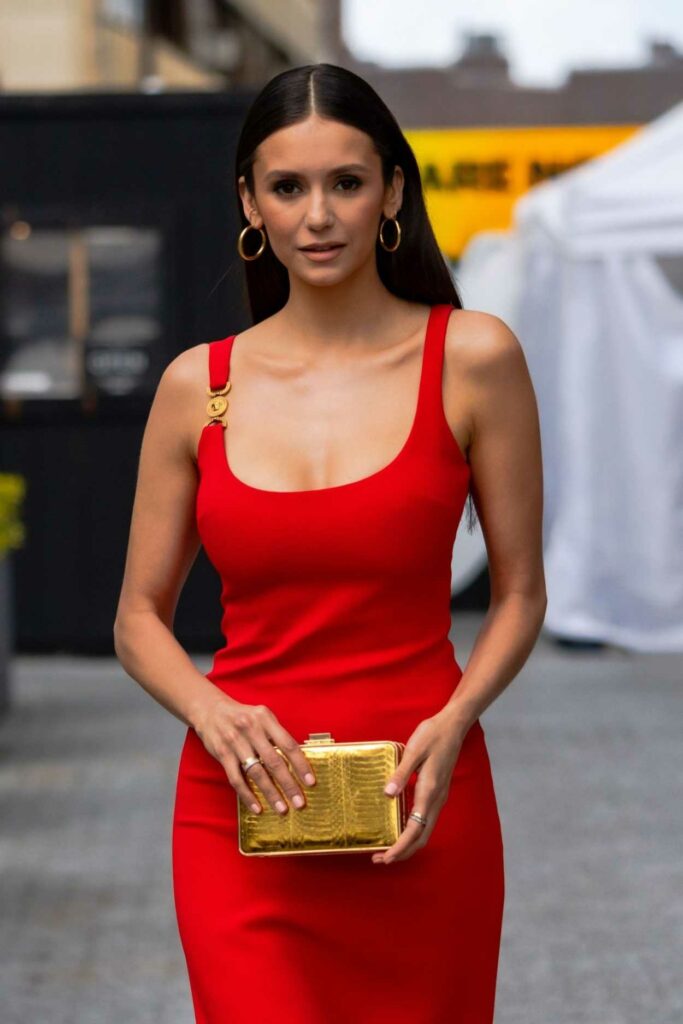 Nina Dobrev in a Red Dress