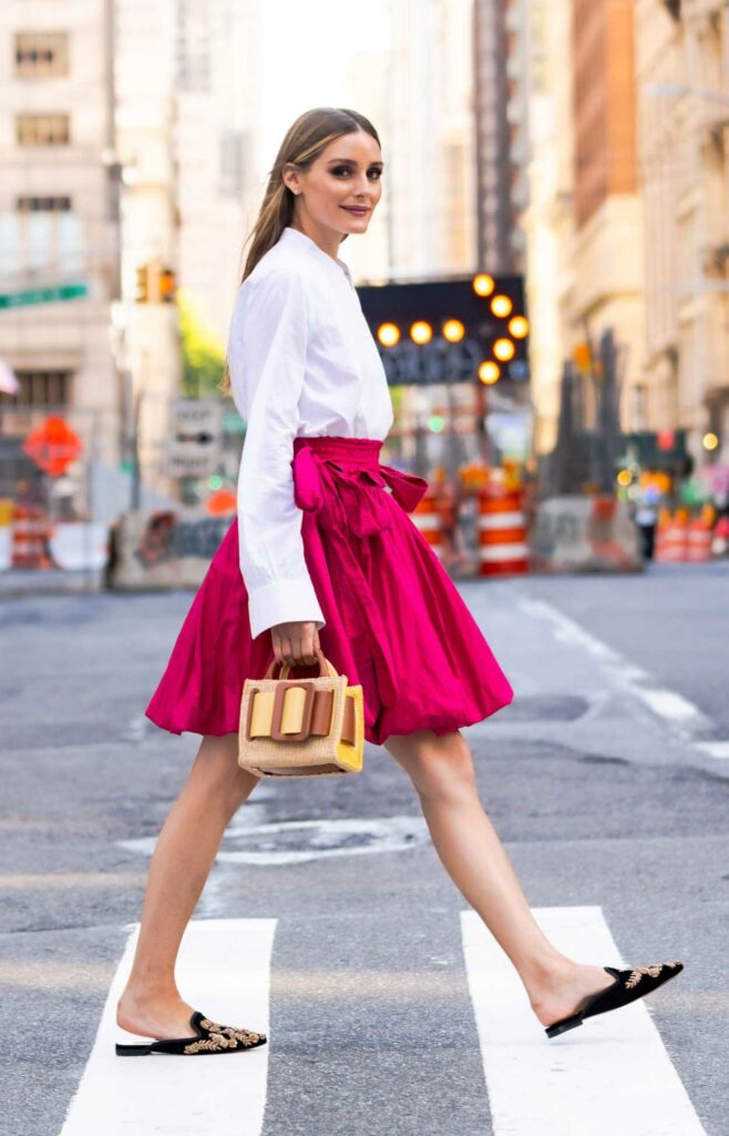 Olivia Palermo in a Pink Skirt