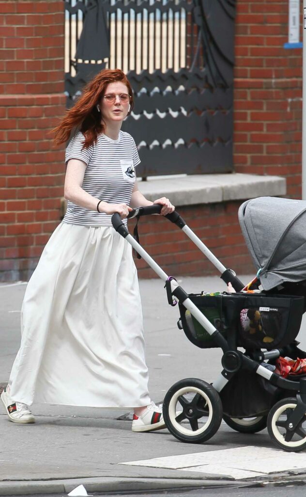 Rose Leslie in a Striped Tee