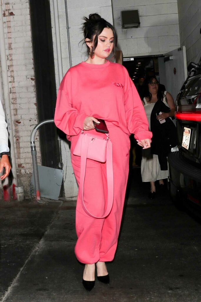 Selena Gomez in a Pink Sweatsuit