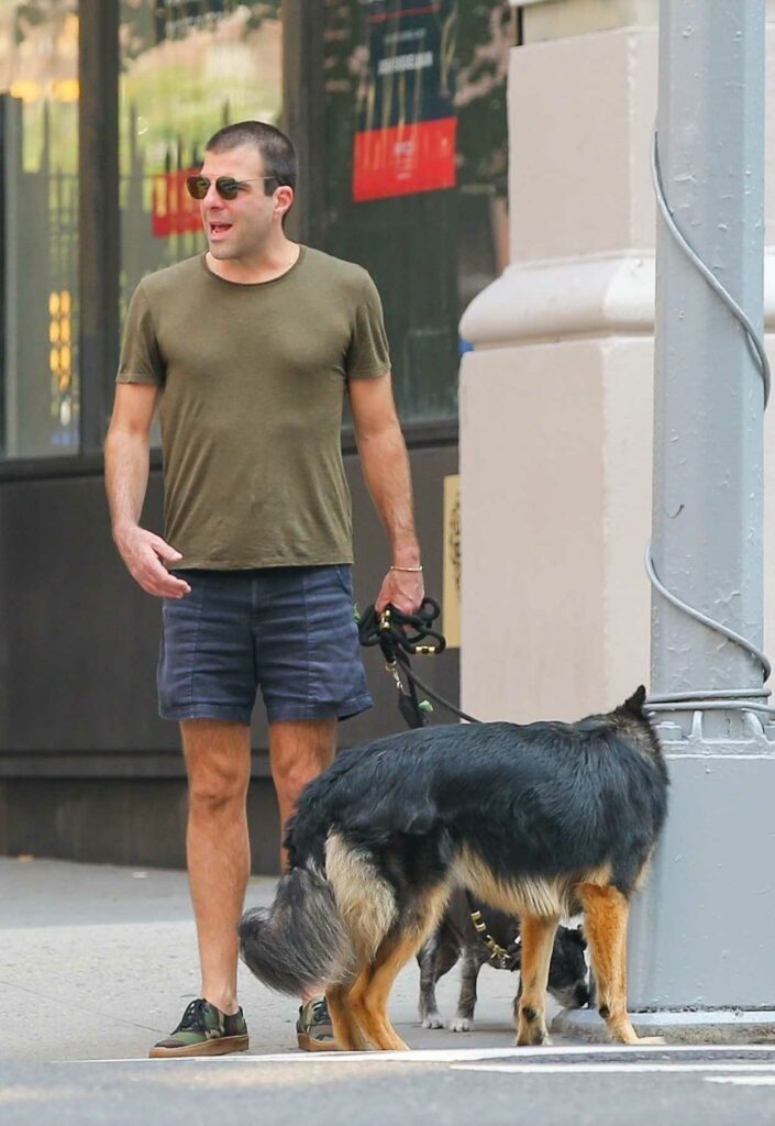Zachary Quinto in an Olive Tee
