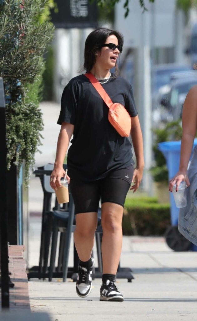 Camila Cabello in a Black Spandex Shorts