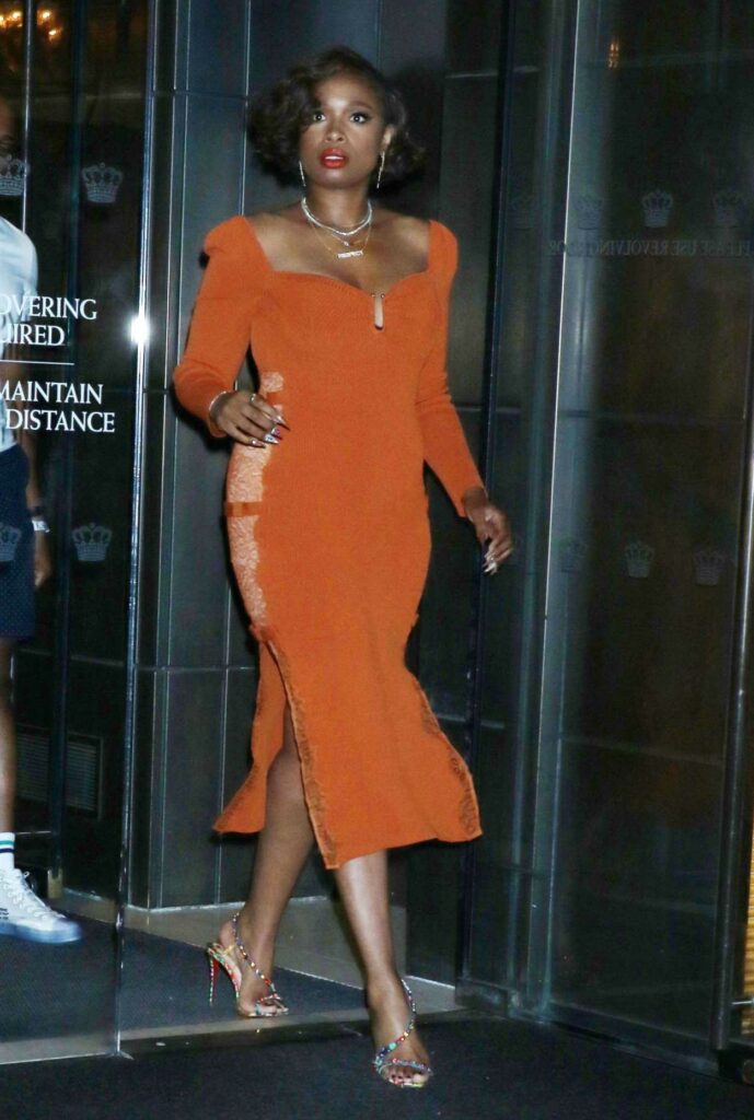 Jennifer Hudson in an Orange Dress