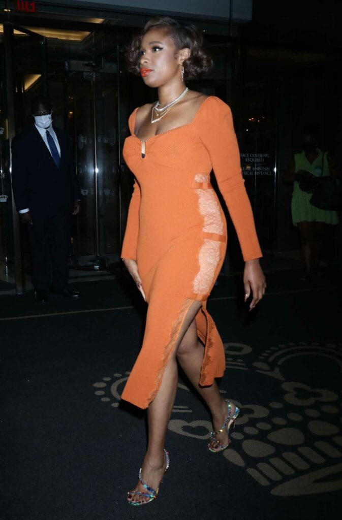 Jennifer Hudson in an Orange Dress