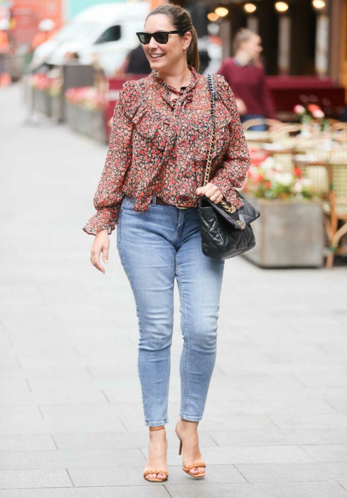 Kelly Brook in a Floral Blouse