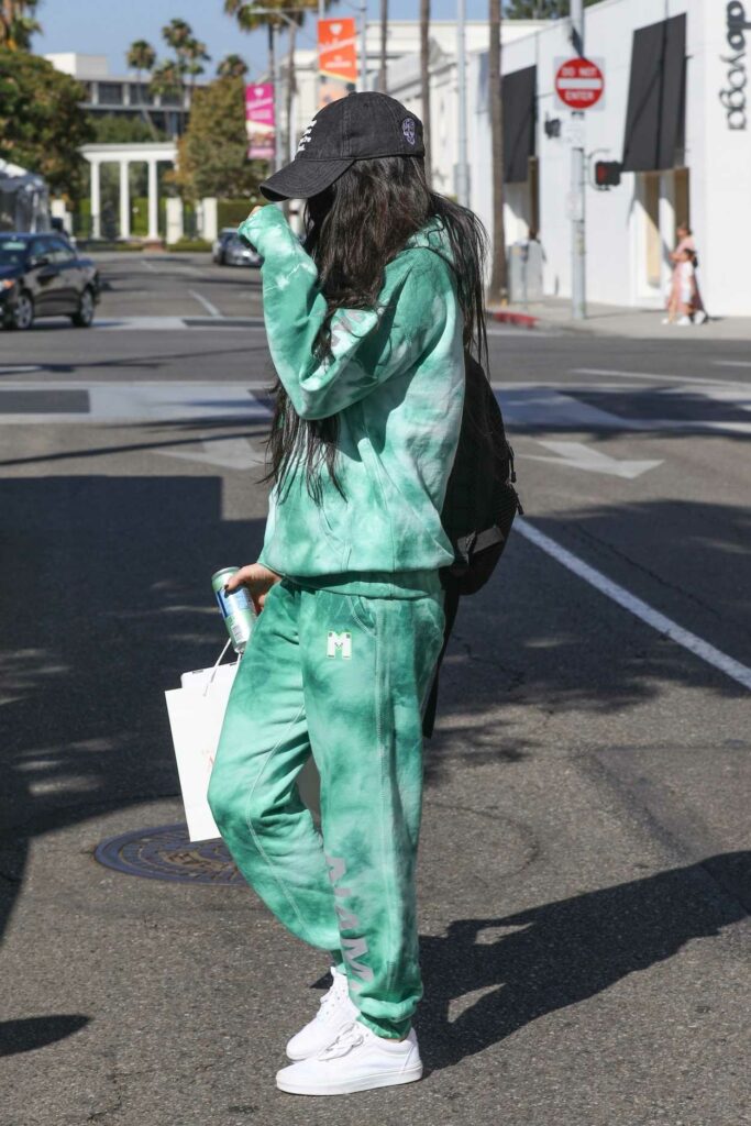 Megan Fox in a Green Tie-Dye Sweatsuit