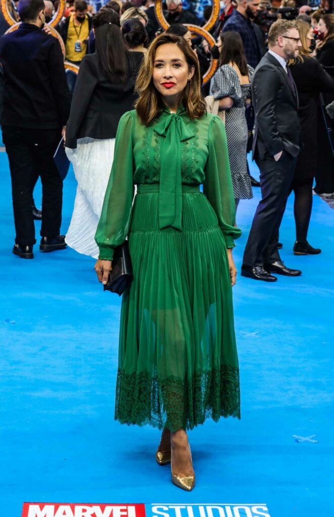 Myleene Klass in a Green Dress