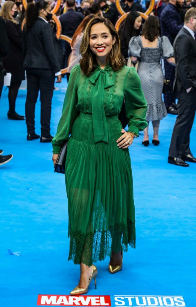Myleene Klass in a Green Dress