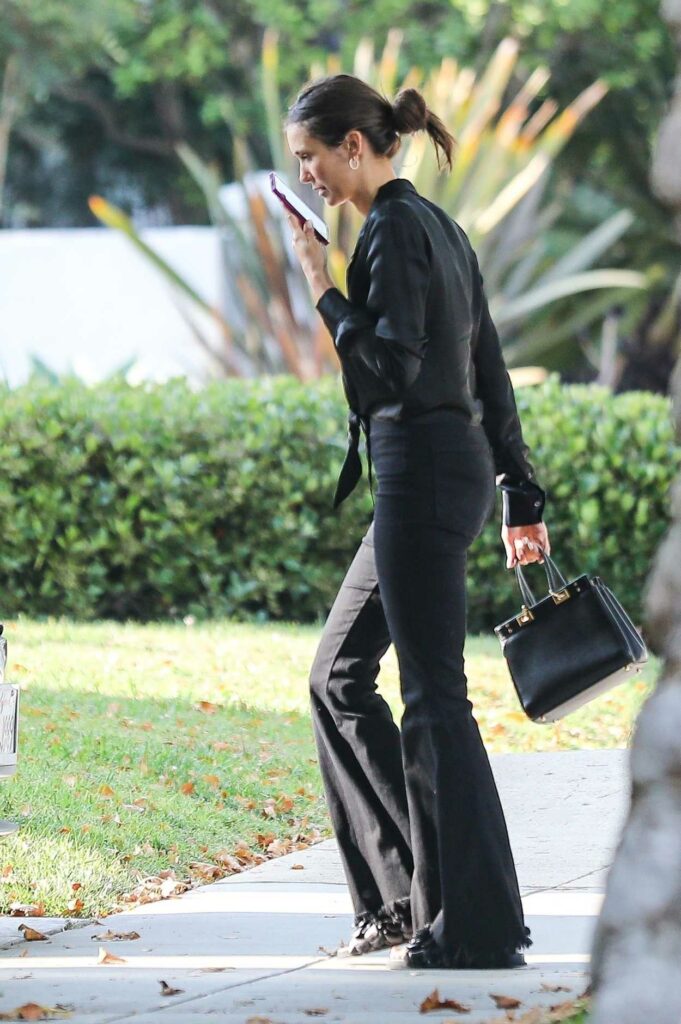 Nina Dobrev in a Black Outfit