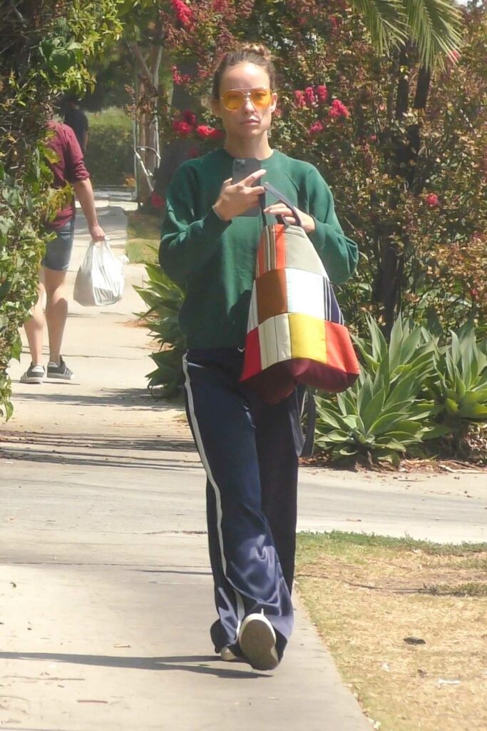 Olivia Wilde in a Green Sweatshirt