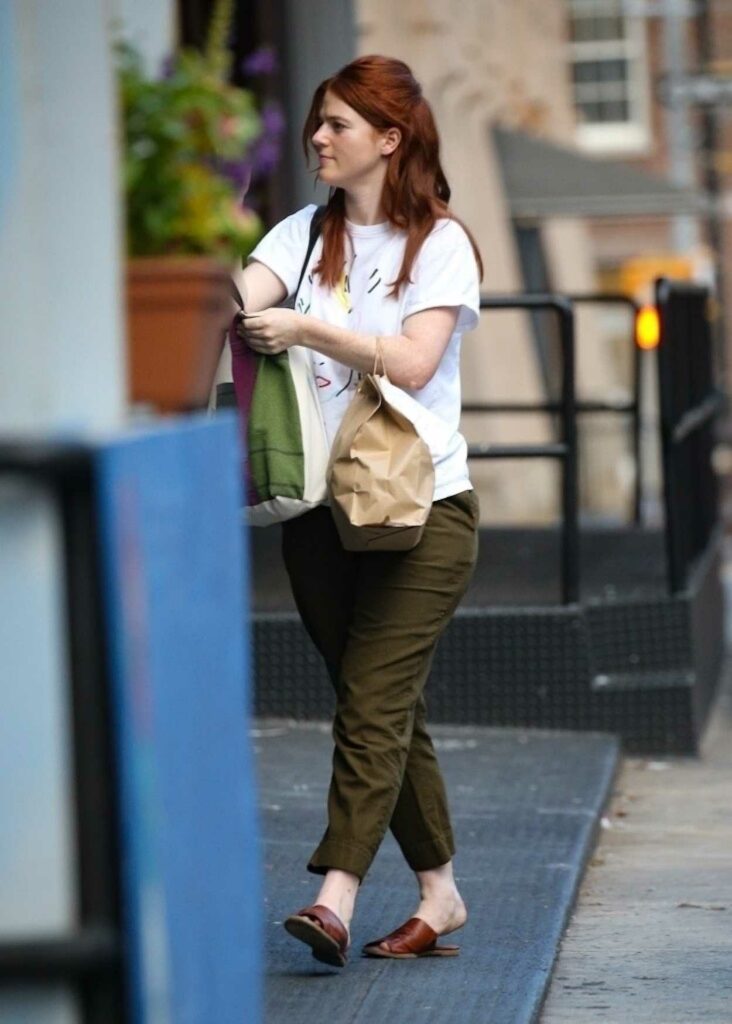 Rose Leslie in a White Tee