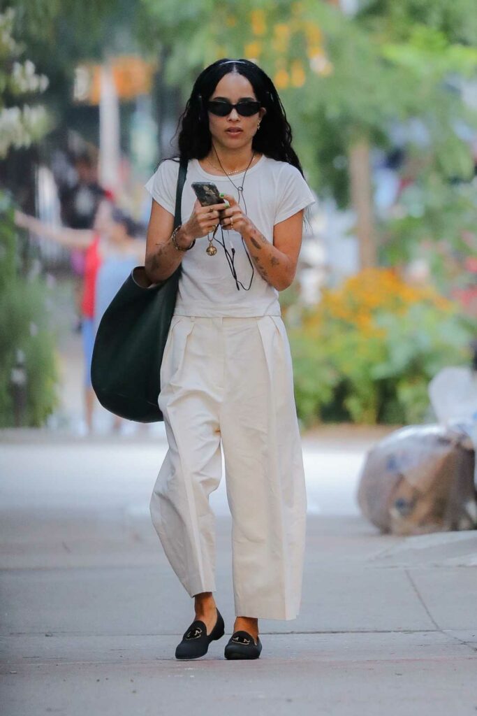 Zoe Kravitz in a White Outfit