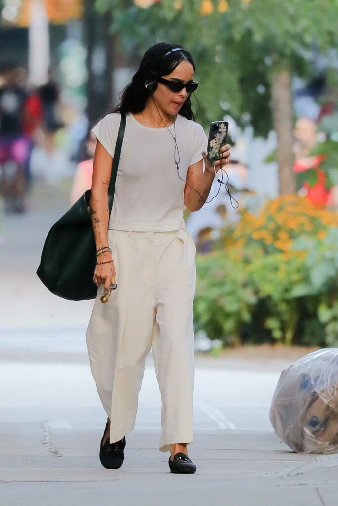 Zoe Kravitz in a White Outfit