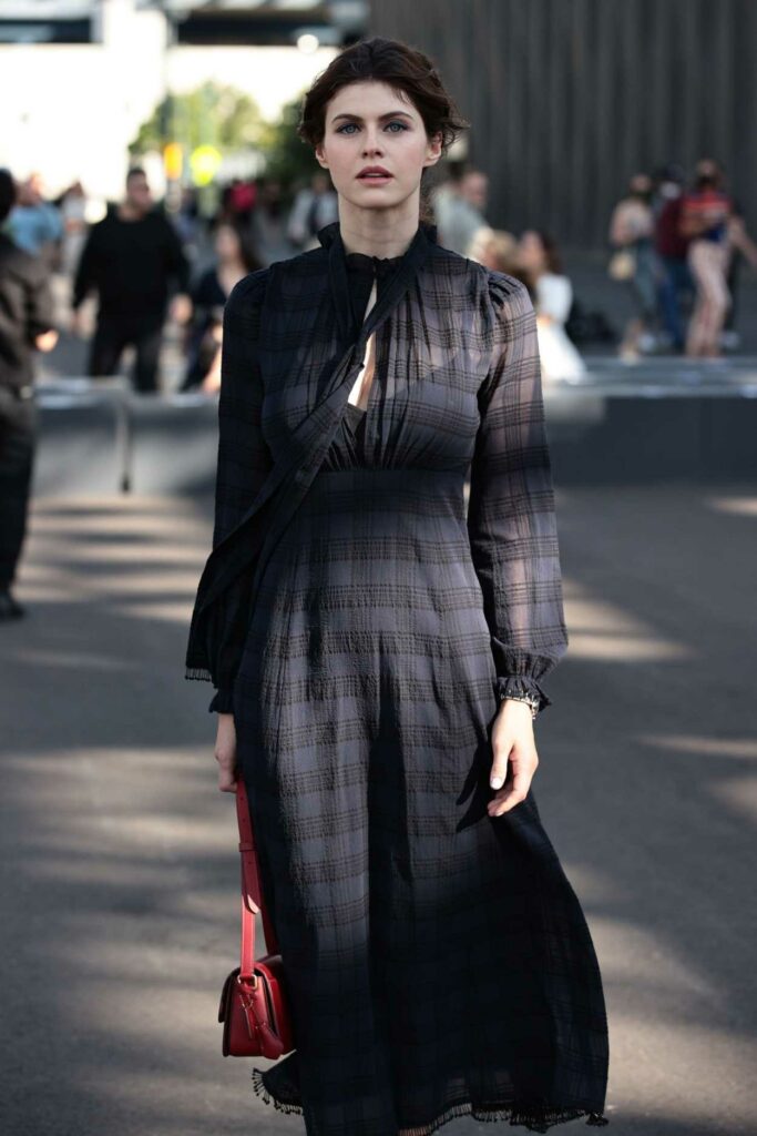 Alexandra Daddario in a Black Dress