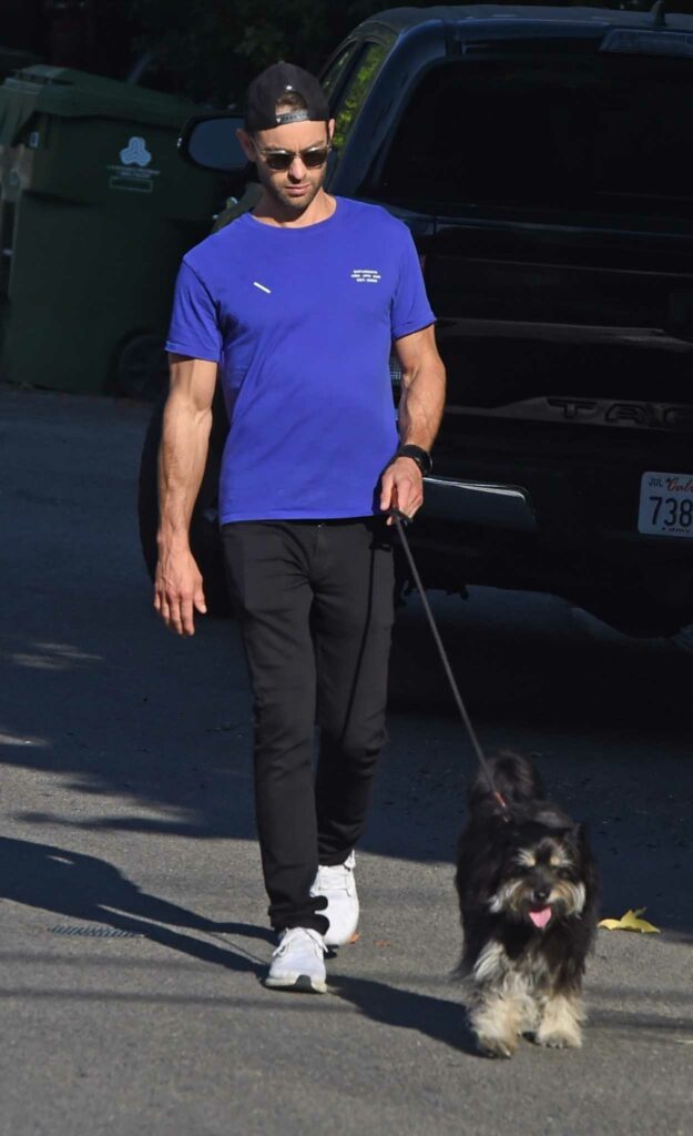 Chace Crawford in a Purple Tee
