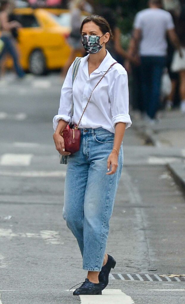 Katie Holmes in a White Shirt