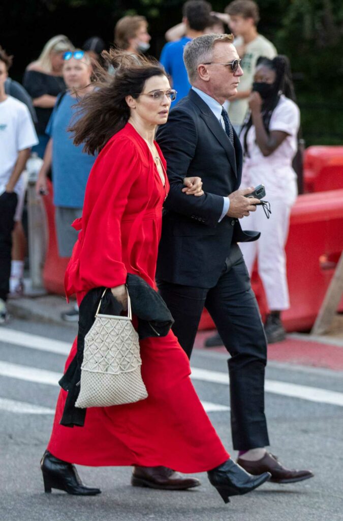Rachel Weisz in a Red Maxi Dress