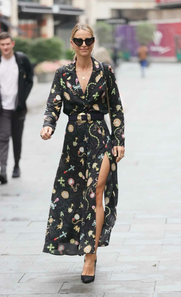 Vogue Williams in a Black Patterned Dress