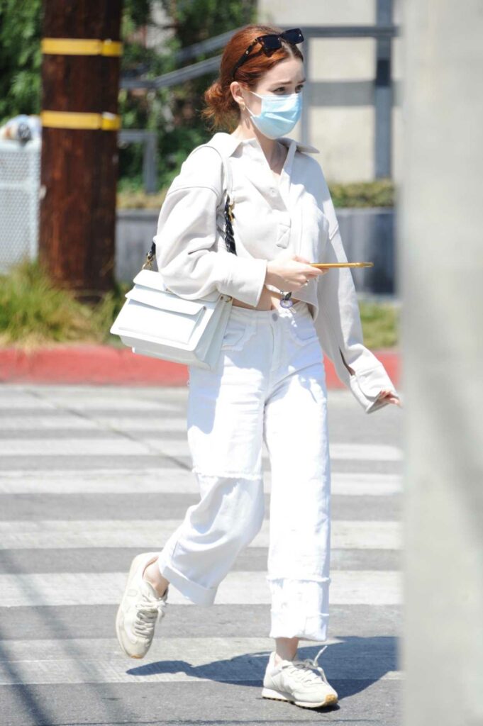 Zoey Deutch in a White Outfit