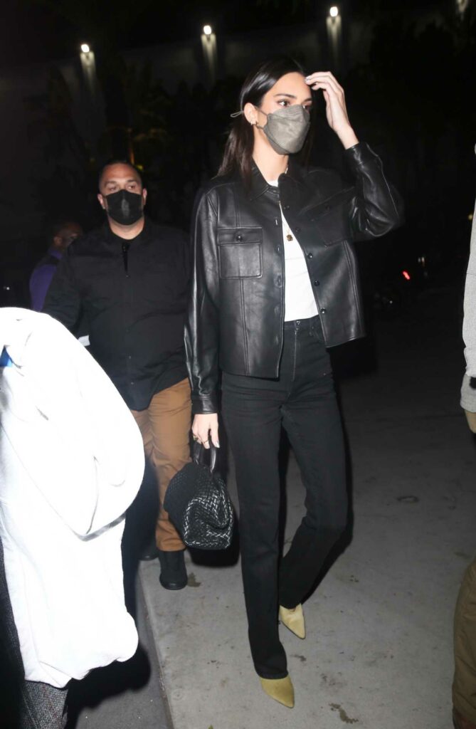Kendall Jenner in a Black Leather Jacket