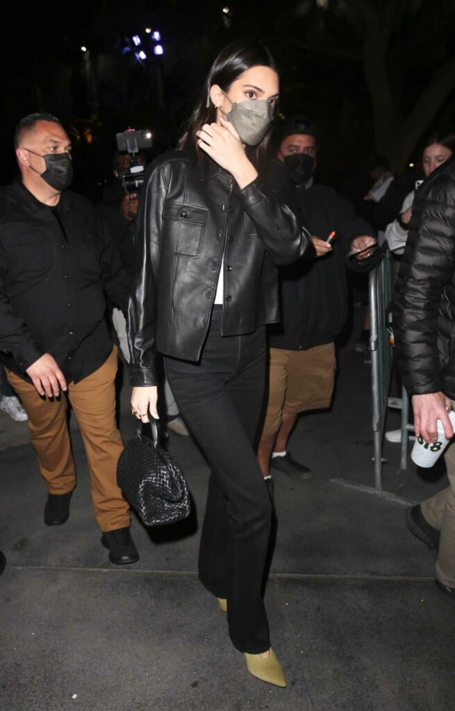 Kendall Jenner in a Black Leather Jacket