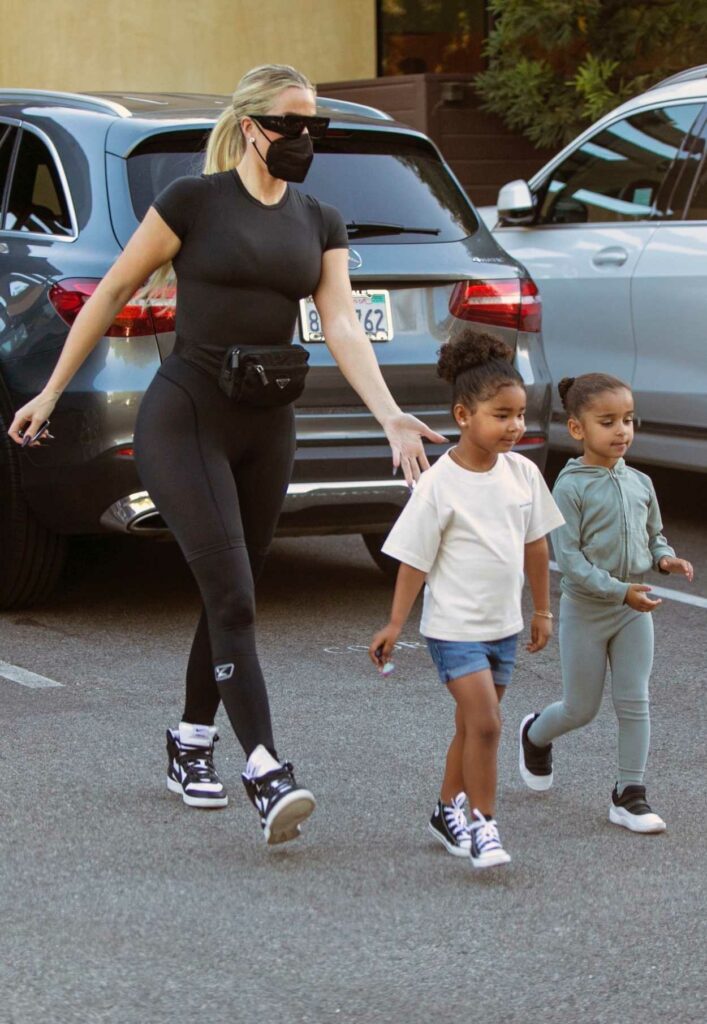 Khloe Kardashian in a Black Outfit