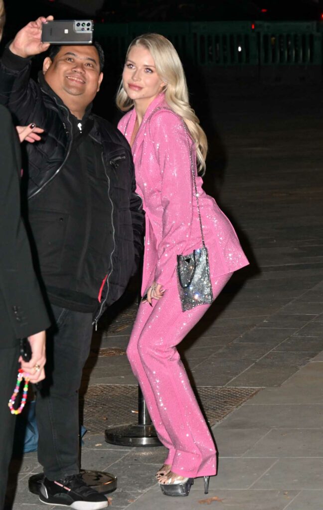 Lottie Moss in a Pink Pantsuit