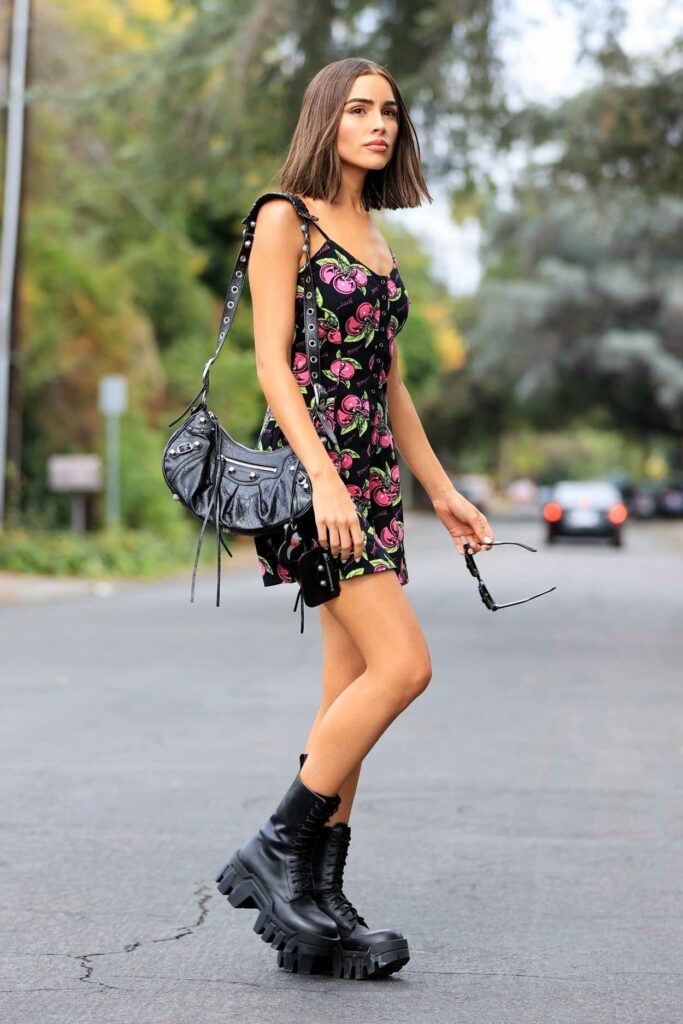Olivia Culpo in a Floral Mini Dress