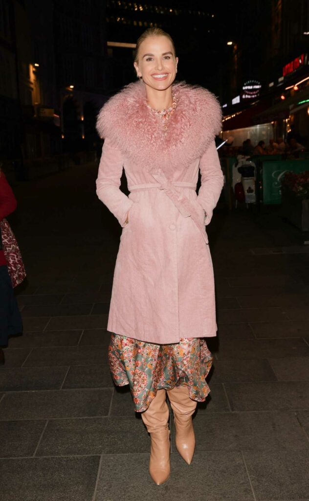 Vogue Williams in a Pink Coat