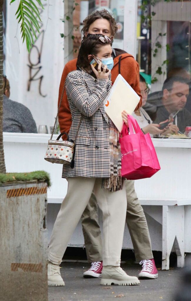 Florence Pugh in a Beige Jumpsuit