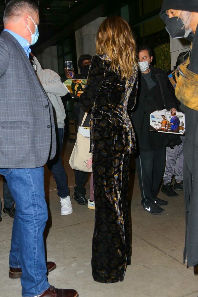 Halle Berry in a Black Patterned Pantsuit