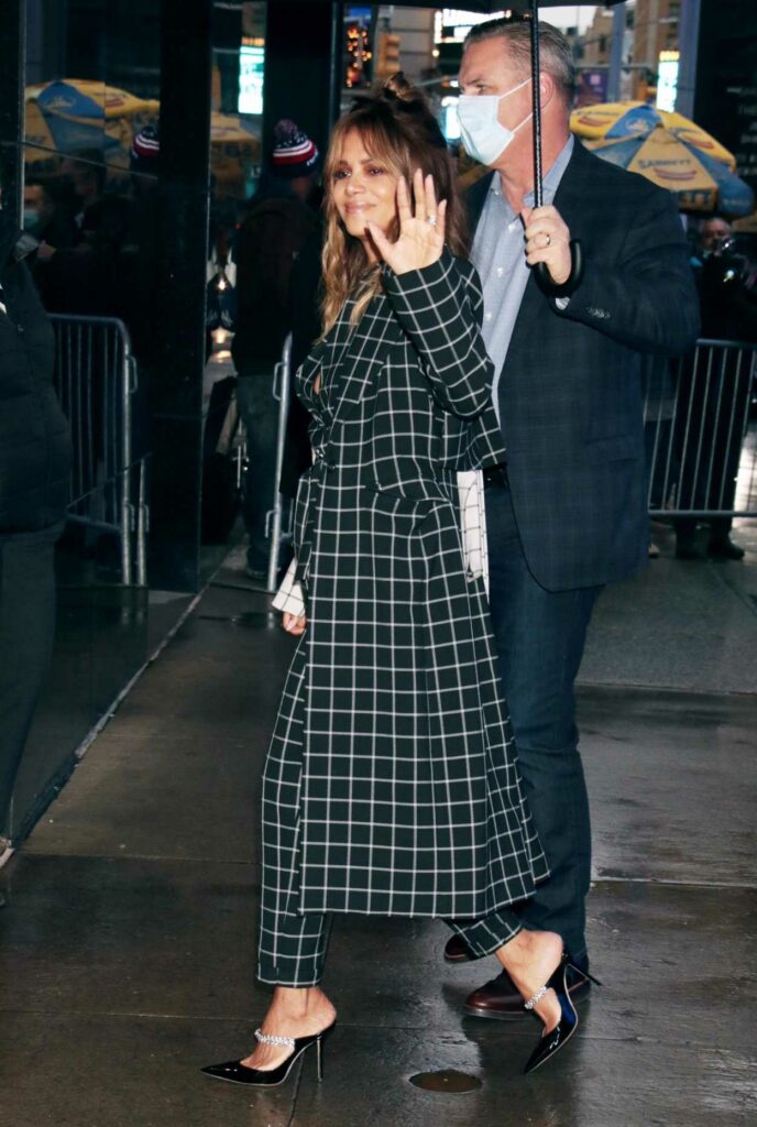 Halle Berry in a Checked Ensemble