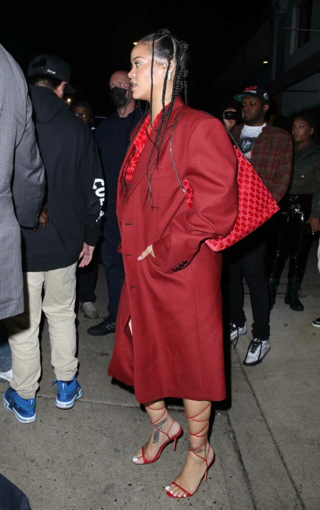 Rihanna in a Red Coat